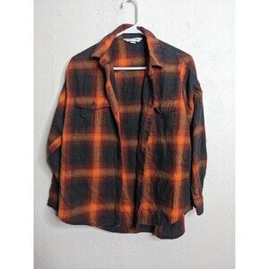 Old Navy‎ Womens Large Boyfriend Shirt Flannel Evermore Taylor Swift Style Plaid
